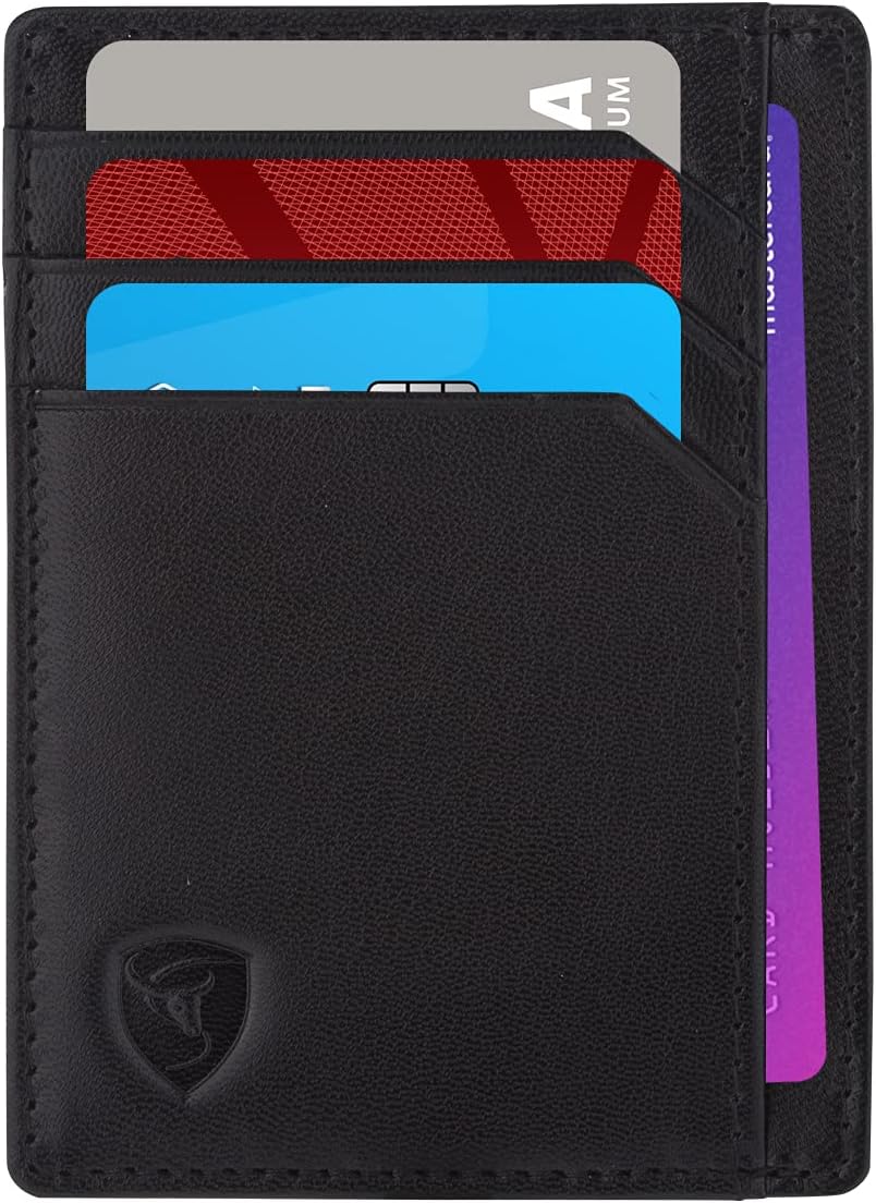 SKENZBI Slim Wallet RFID Secured Credit Card Holder Minimalist Wallet for Men - Leather Wallets for Men Card Holder (Brown ZIP EDITION)