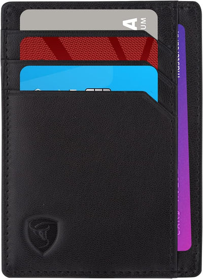 SKENZBI Slim Wallet RFID Secured Credit Card Holder Minimalist Wallet for Men - Leather Wallets for Men Card Holder (Brown ZIP EDITION)