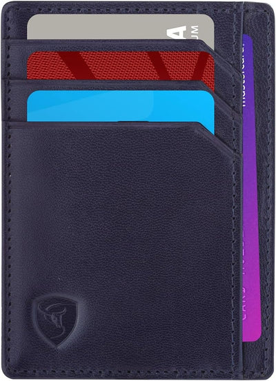 SKENZBI Slim Wallet RFID Secured Credit Card Holder Minimalist Wallet for Men - Leather Wallets for Men Card Holder (Brown ZIP EDITION)