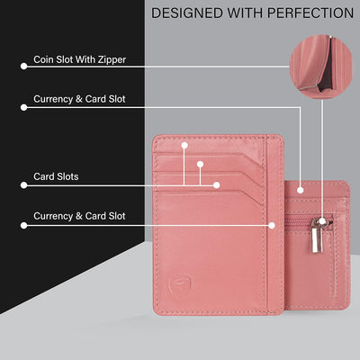 SKENZBI Slim Wallet RFID Secured Credit Card Holder Minimalist Wallet for Men - Leather Wallets for Men Card Holder (Brown ZIP EDITION)