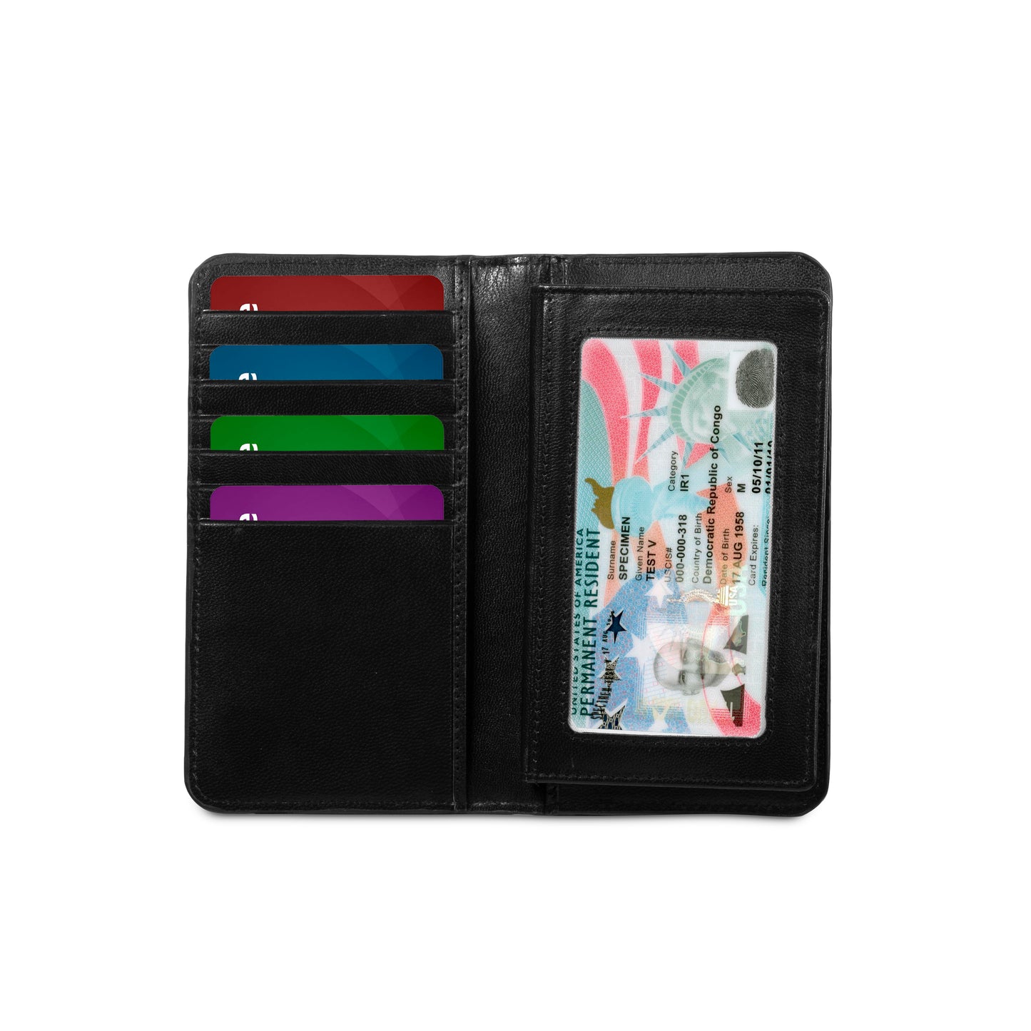 SKENZBI  RFID Bifold Long Slim Wallet for Men