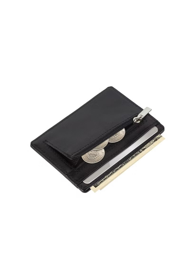 SKENZBI Wallet Leather Cardholder For Men Women Minimalist RFID Protected Tan