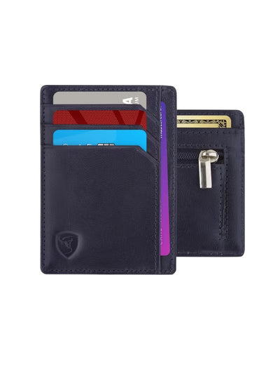 SKENZBI Wallet Leather Cardholder For Men Women Minimalist RFID Protected Tan