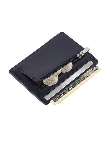 SKENZBI Wallet Leather Cardholder For Men Women Minimalist RFID Protected Tan