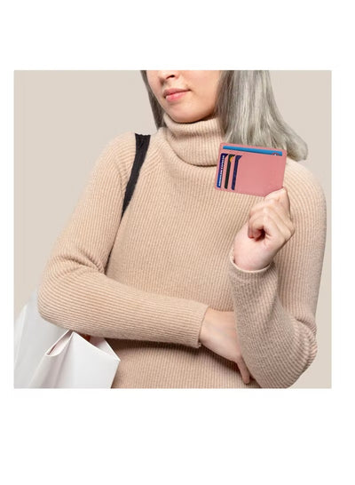 SKENZBI Wallet Leather Cardholder For Men Women Minimalist RFID Protected Tan